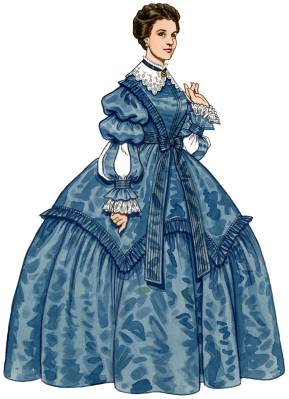 1845 Worth Taffeta Gown