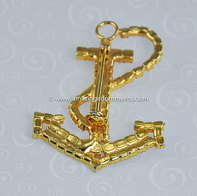 Vintage Patriotic Anchor Brooch