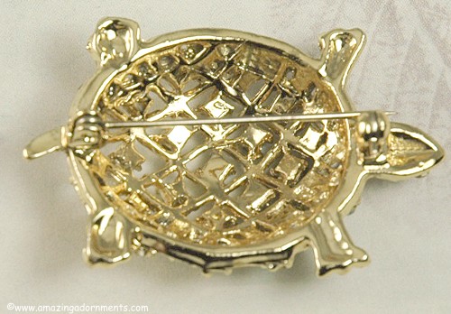 Rhinestone Turtle Pin