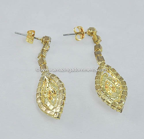 Clear and Amber Rhinestone Earrings