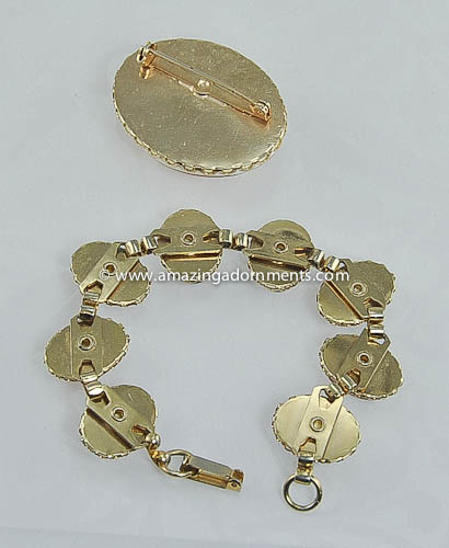 Vintage Embedded Fleck Bracelet and Brooch Paruree