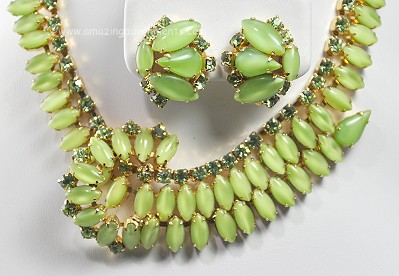 Weiss Green Glass Demi Parure