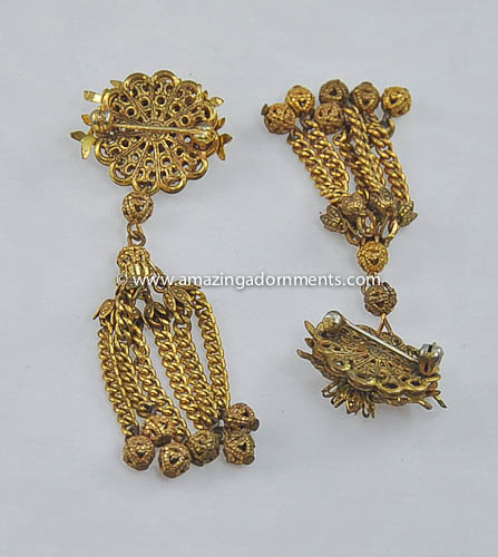 Vintage Unsigned Filigree Pins