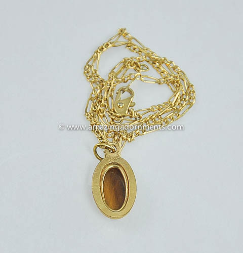 22k Gold Tiger's Eye Necklace