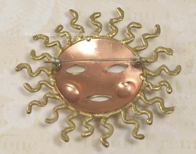 Aztec Sun Mask Brooch