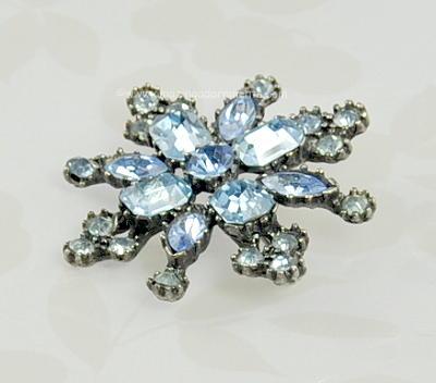 Vintage Blue Rhinestone Pin