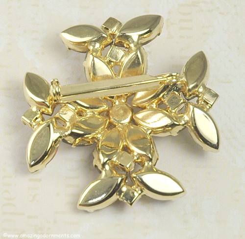  Rhinestone Maltese Cross Brooch