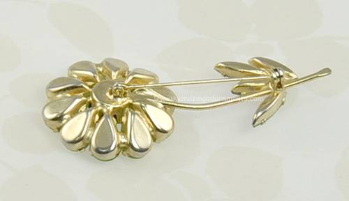 Vintage Rhinestone Flower Brooch