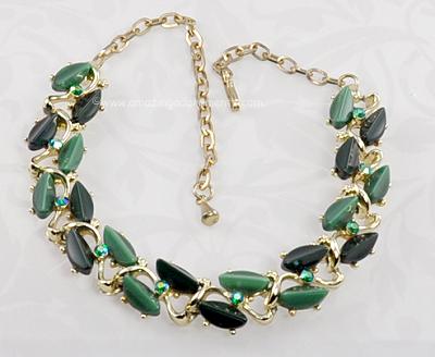 Vintage ca. 1950s Thermoplastic and Rhinestone Necklace