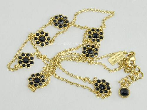 Kate Spade Black Crystal Flower Necklace