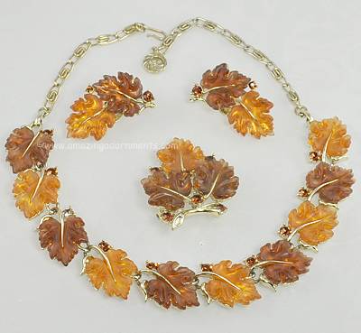 Vintage Lisner Oak Leaves Set