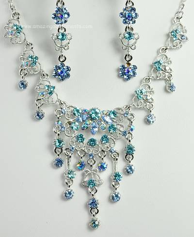 Contemporary Blue Rhinestone Set