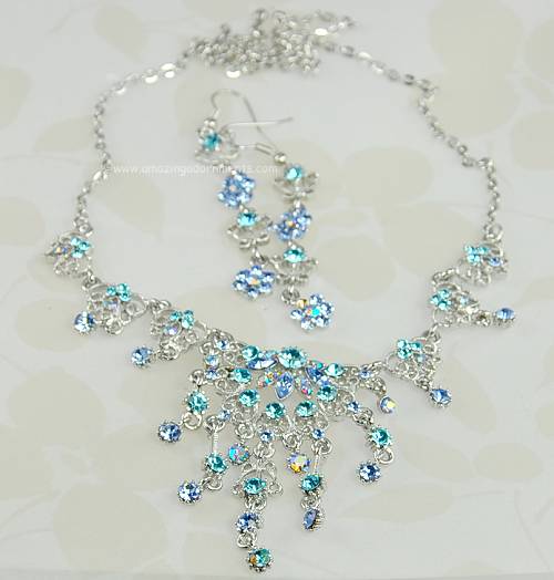 Contemporary Blue Rhinestone Se