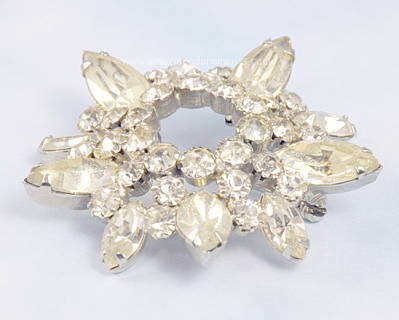 Vintage Clear Rhinestone Brooch