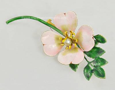 Vintage Signed Original by Robert Enamel Flower Pin