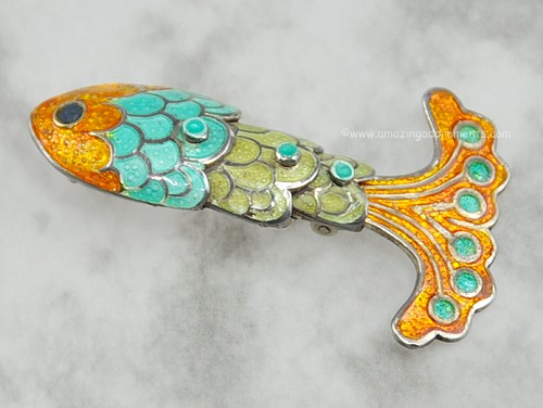 Margot de Taxco Enamel on Sterling Pin