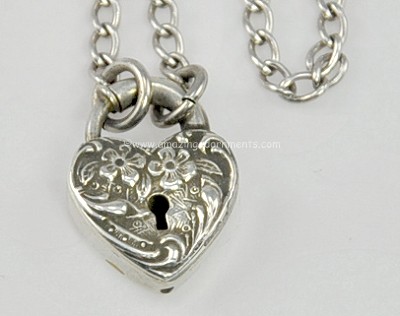 Vintage Walter Lampl Sterling Heart Charm Bracelet