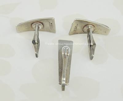 Jules Brenner Modernist Sterling Cufflink Set