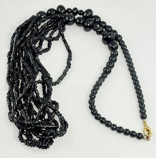 Black Glass Bead Necklace