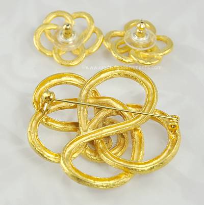 Contemporary Brooch and Earring Set 