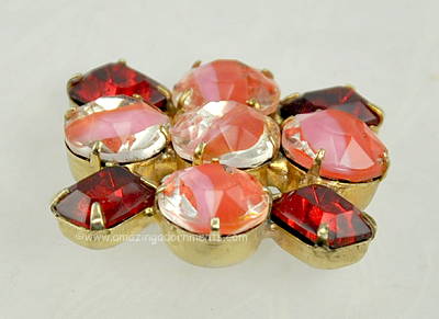 Vintage Rhinestine and Glass Brooch