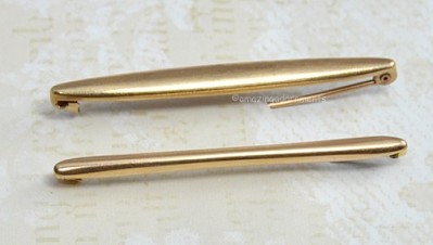 Amazing Adornments: Vintage Old Brass Safety Pin Style Bar Brooches